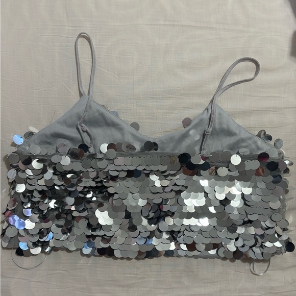 Sincerely Jules for Bandier Women's Silver Crop-top - Picture 3 of 3